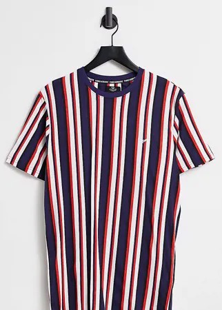 Oversized-футболка в полоску темно-синего, красного и белого цветов от комплекта Threadbare Tall-Многоцветный