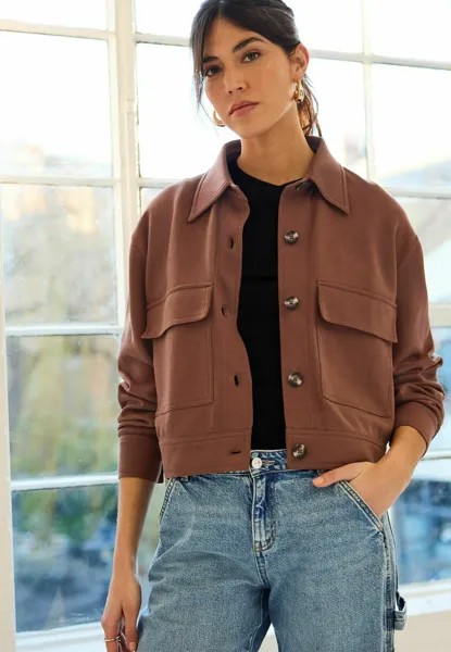 REGULAR FIT Twin Pocket Utility Button Front Smart Next, Легкая куртка коричневый