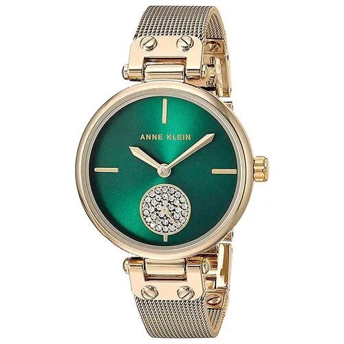 Наручные часы ANNE KLEIN Crystal Metals 3000GNGB, зеленый, золотой