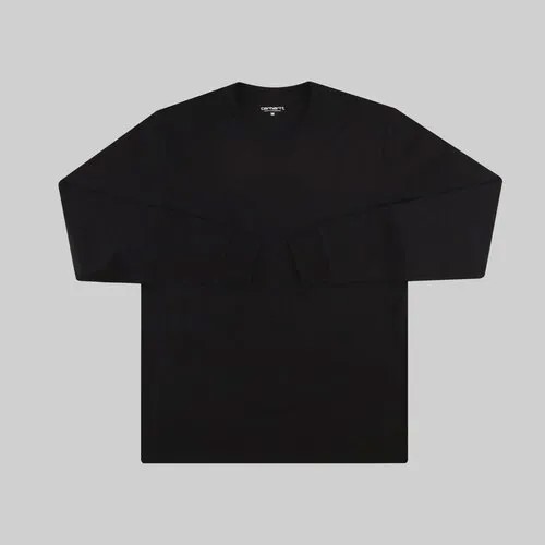 Лонгслив Carhartt WIP, свободный силуэт, однотонный, размер M, черный