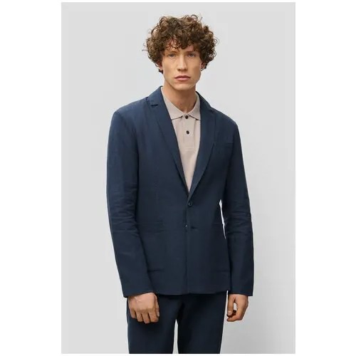 Пиджак Baon, силуэт полуприлегающий, однобортный, размер 48, синий