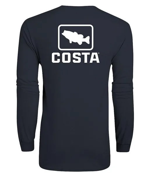 Футболка трубчатой ​​вязки с длинными рукавами Costa Emblem Bass, синий