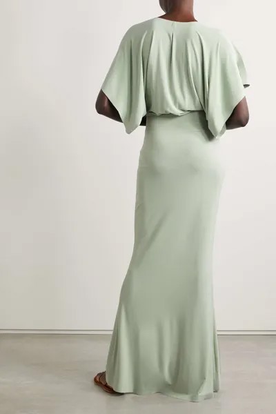 NORMA KAMALI платье макси Obie из эластичного джерси, зеленый