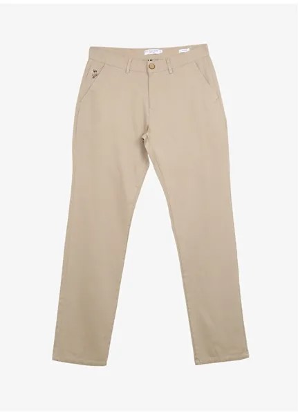 Бежевые мужские брюки стандартной посадки с нормальной талией и нормальными штанинами U.S. Polo Assn.