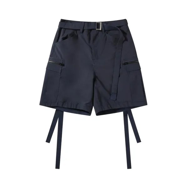 Шорты Sacai Matte Taffeta Shorts, темно-синий