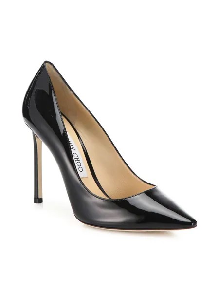 Лакированные туфли-лодочки Romy 100MM Jimmy Choo, черный