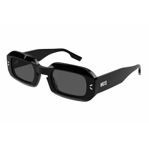 Солнцезащитные очки Alexander McQueen, овальные, оправа: пластик, с защитой от УФ, для женщин, черный