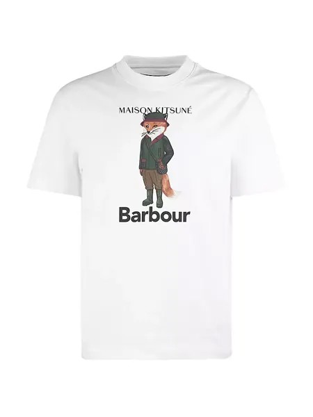 Футболка Barbour x Maison Kitsuné Beaufort Fox Barbour, белый