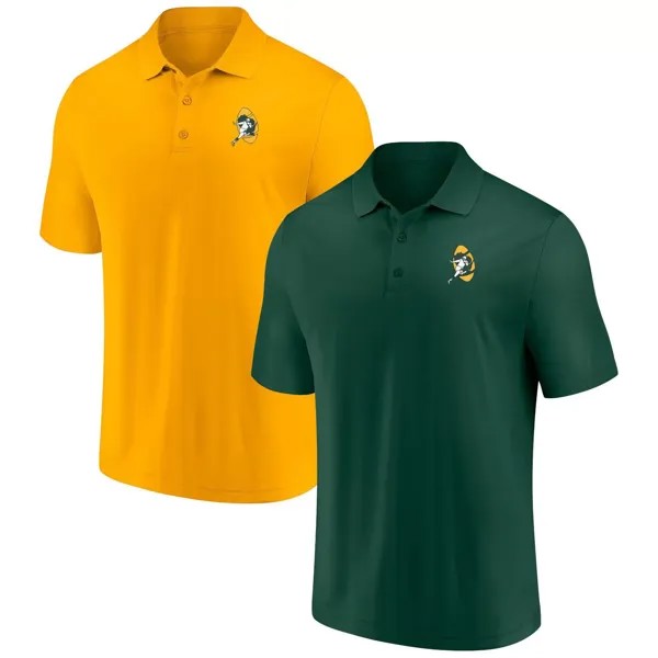 Мужской комплект из 2 футболок-поло с логотипом Fanatics зеленого/золотого цвета Green Bay Packers Home & Away Throwback