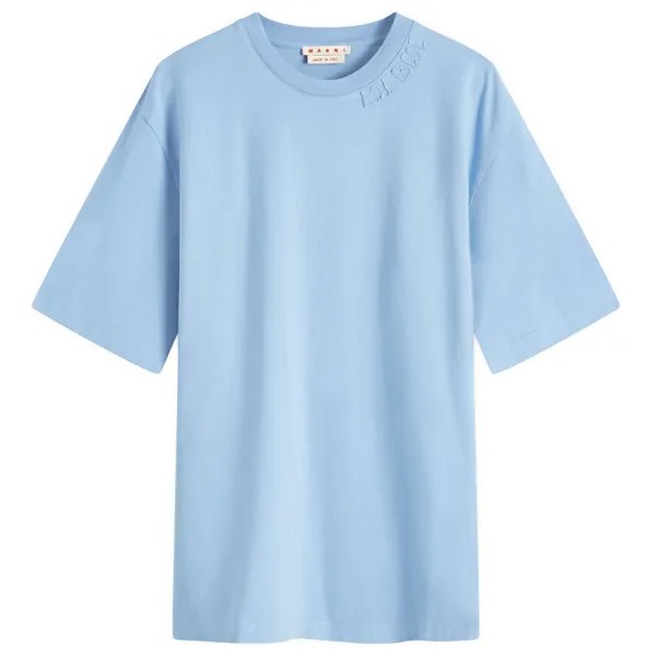 Футболка Marni Neck Logo T-Shirt, цвет Lake
