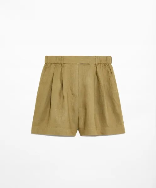 Шорты Oysho Linen Tailored Fit, зеленый