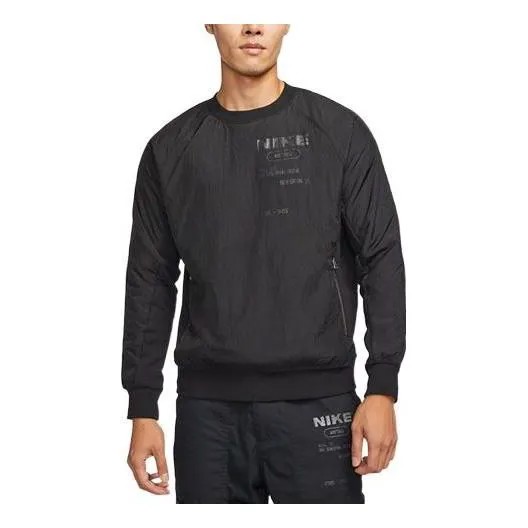 Толстовка Men's Nike Solid Color French Terry Breathable Round Neck Pullover Long Sleeves Black, мультиколор