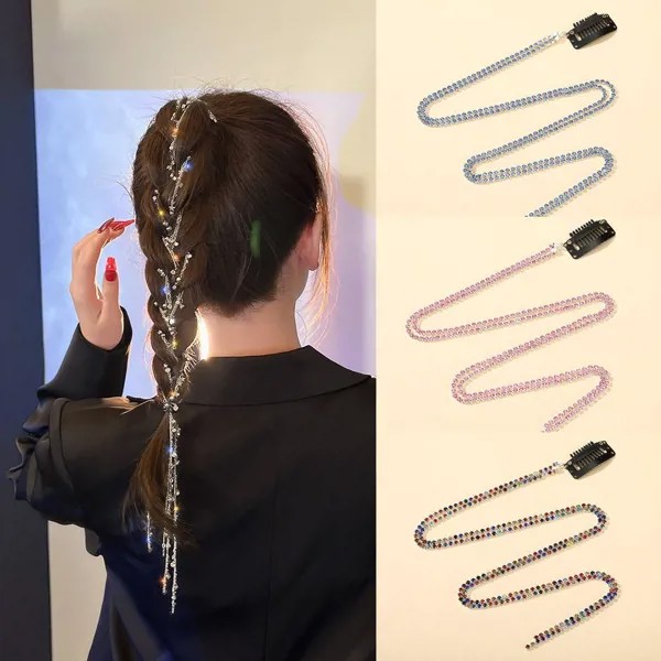Украшения Головной убор Девушка Ювелирные изделия Barrettes Блестящая цепочка Шпильки Кисточки Заколки для волос Плетеные оголовья