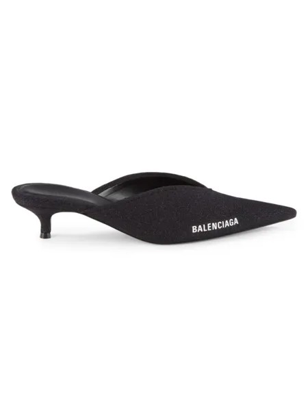 Трикотажные туфли с логотипом и эффектом металлик Balenciaga, черный