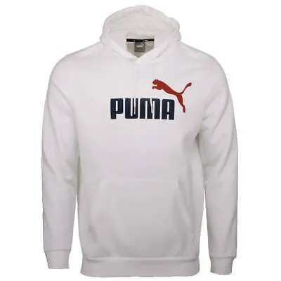 Puma Ess+ 2 Col Logo Pullover Hoodie Мужская белая повседневная спортивная верхняя одежда 84684