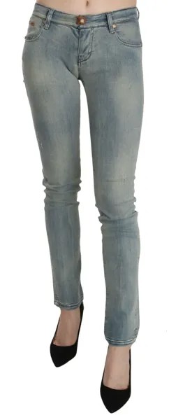 Джинсы PLEIN SUD JENIUS Голубые потертые джинсы-скинни со средней талией s. Рекомендуемая розничная цена W30 – 500 долларов США.