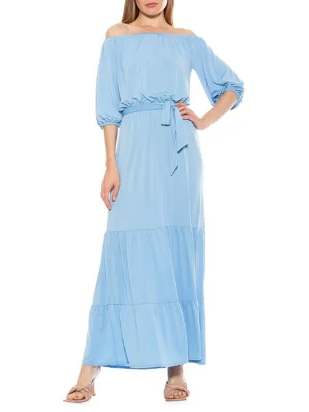 Платье Harlow Alexia Admor макси с принтом, голубой