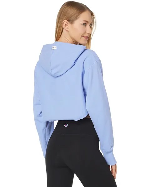 Худи Champion Reverse Weave French Terry Crop Curve Hem Hoodie, цвет Charming Blue