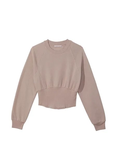 Свитшот Victoria's Secret Cotton Fleece Corset Crewneck, бежевый