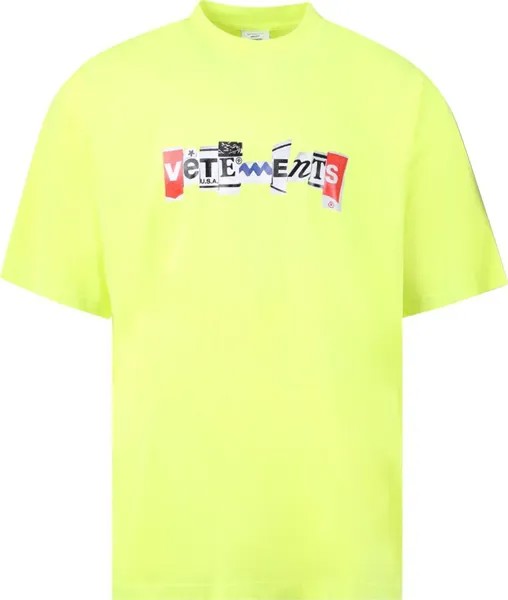 Футболка Vetements Mixed Logo T-Shirt 'Neon Yellow', желтый
