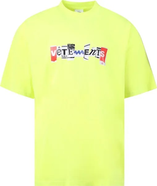 Футболка Vetements Mixed Logo T-Shirt 'Neon Yellow', желтый