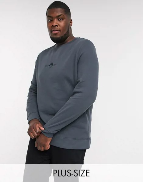 Свитшот с логотипом River Island Big & Tall-Серый