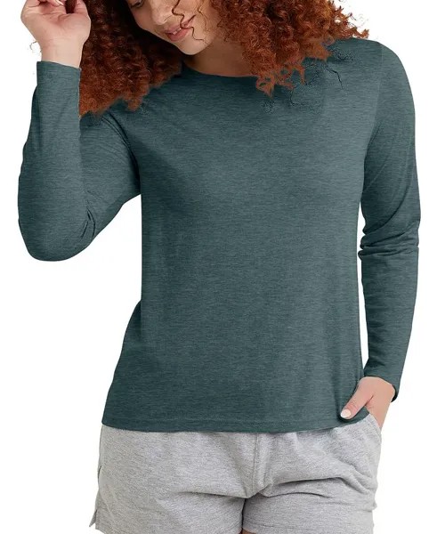 Женская классическая футболка Originals Triblend с длинным рукавом Hanes, розовый