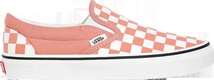 Кеды Vans Classic Slip-On Rose Dawn Checkerboard, розовый