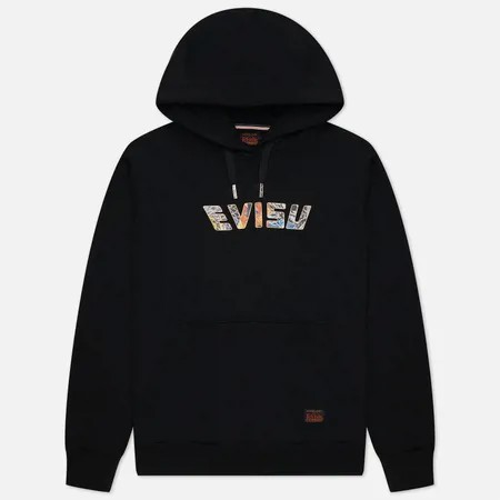 Мужская толстовка Evisu Dragon Pattern Logo Print Hoodie, цвет чёрный, размер M