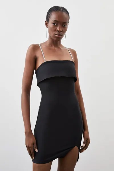 Форма фигуры Повязка Вязаная цепочка Мини-платье Karen Millen, черный
