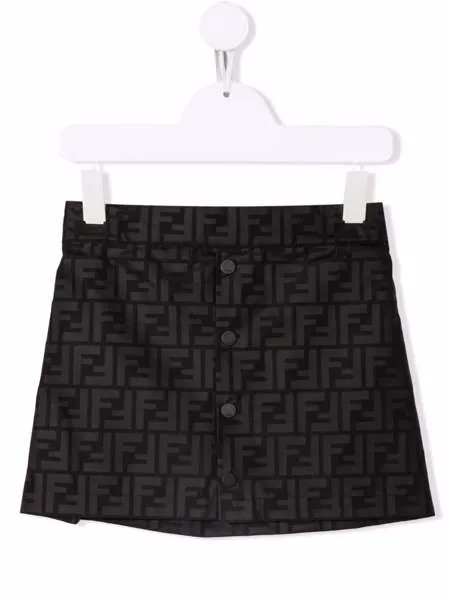 Fendi Kids юбка с логотипом FF