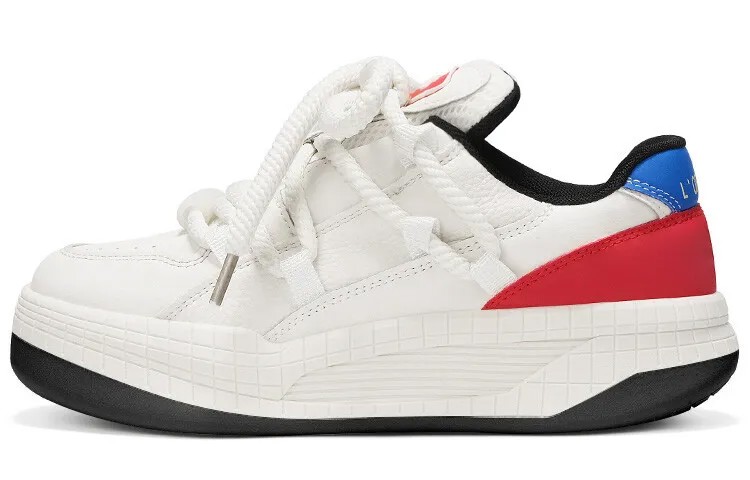 Кроссовки OMS Skateboarding Shoes Women's Low-top, белый/красный