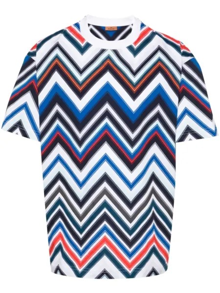Missoni футболка с узором зигзаг, синий