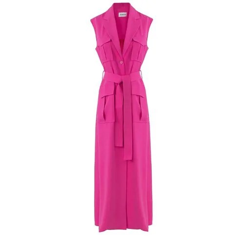 Платье P.A.R.O.S.H., прямой силуэт, макси, размер s, розовый