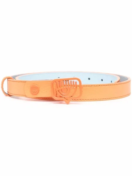 Chiara Ferragni logo-buckle leather belt