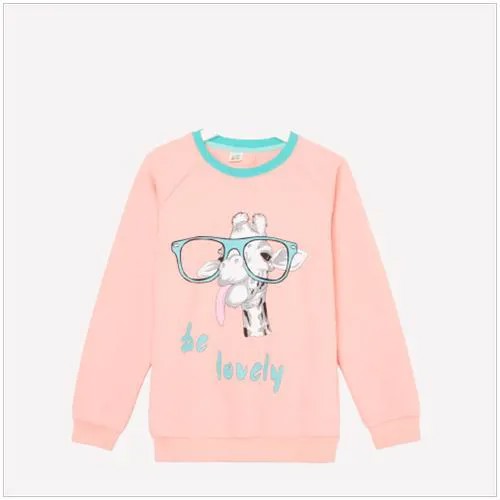 Baby Style Свитшот для девочки, цвет персиковый, рост 152