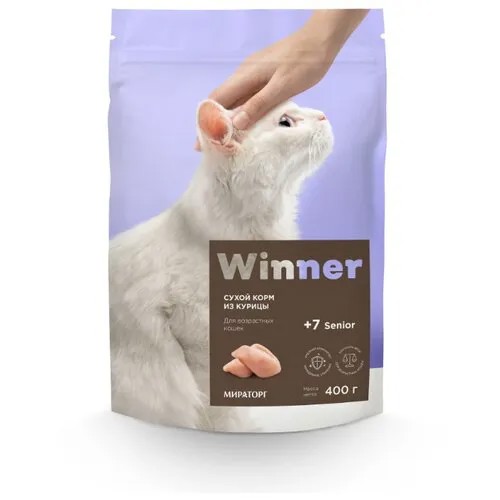 Корм для пожилых кошек Winner с курицей 400 г
