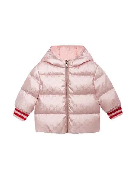 Gucci Kids двухсторонний пуховик 'Baby' с жаккардовым узором GG