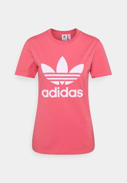 Футболка с принтом Trefoil Tee adidas Originals, цвет hazy rose