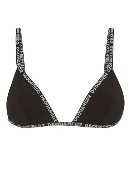 DSQUARED2 бюстгальтер с треугольными чашками и логотипом, черный