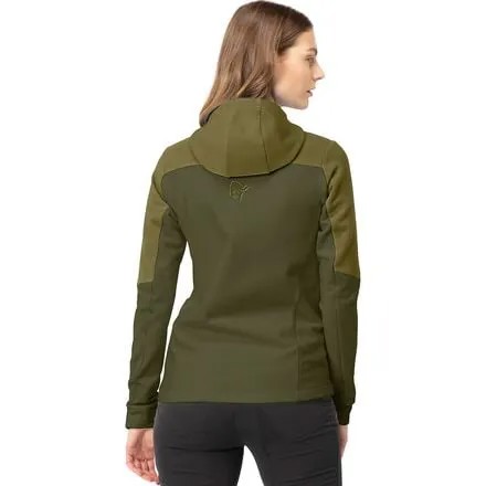 Толстовка Falketind Warmwool2 на молнии женская Norrona, цвет Olive Drab/Olive Night