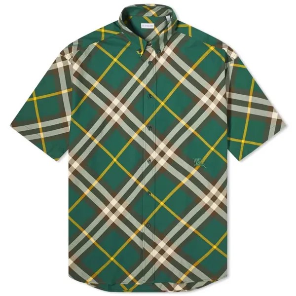 Рубашка Burberry Ekd Logo Short Sleeve Check, зеленый