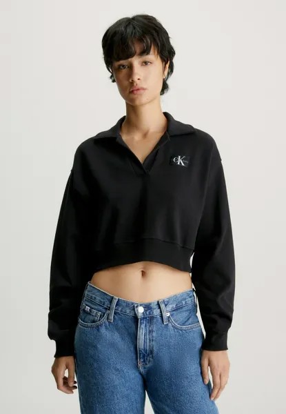 Толстовка Cropped Calvin Klein Jeans, цвет ck black