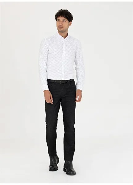 Черные мужские джинсовые брюки с нормальной талией и нормальными штанинами Pierre Cardin