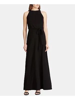 RALPH LAUREN Женское черное вечернее платье-футляр без рукавов во всю длину Размер: 2