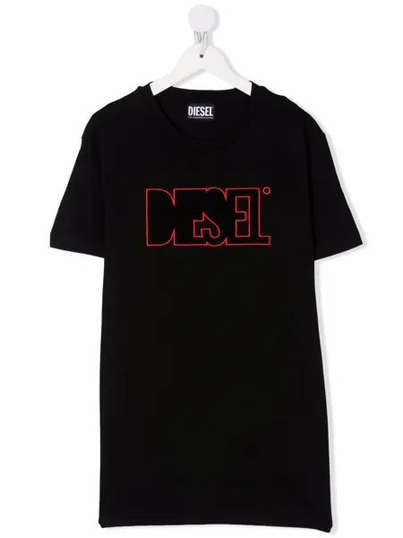Diesel Kids футболка с вышитым логотипом