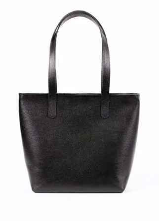 Женская кожаная сумка шоппер черная A019 black grain