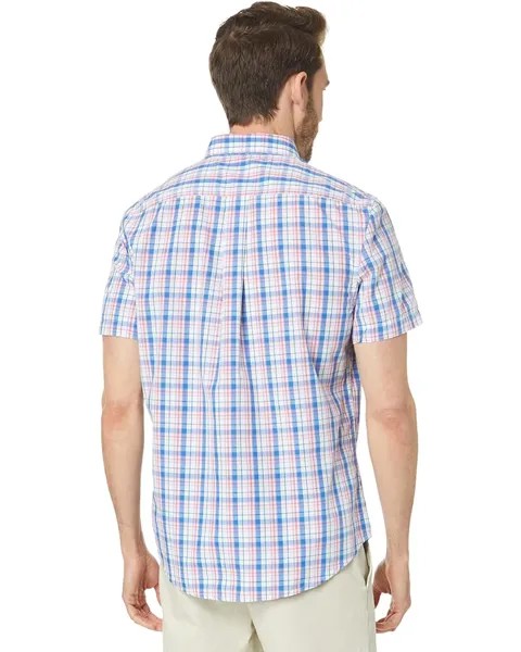 Рубашка U.S. POLO ASSN. Short Sleeve CVC Yarn-Dye Poplin Woven Shirt, цвет Blue Raft