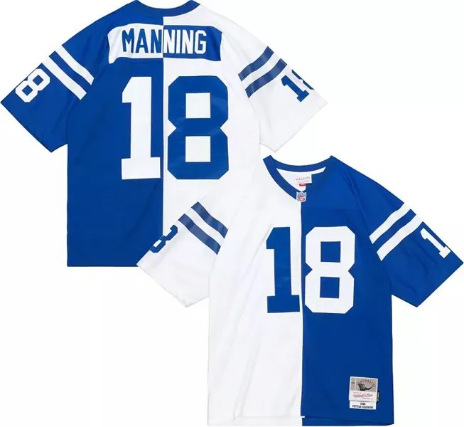 Мужская майка Mitchell & Ness Indianapolos Colts Peyton Manning № 18 1998 года сплит-возврат