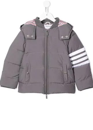 Thom Browne Kids парка с капюшоном и полосками 4-Bar